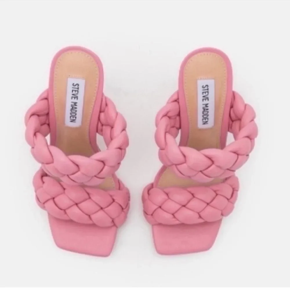 Pink Braided Women's Steve Madden Sandals #6